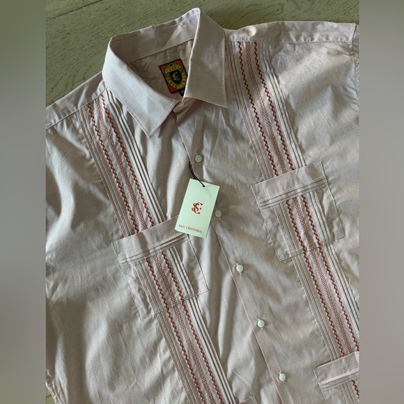NWT San Cristobal Classic Guayabera, Burnt Orange, XL - Picture 12 of 14